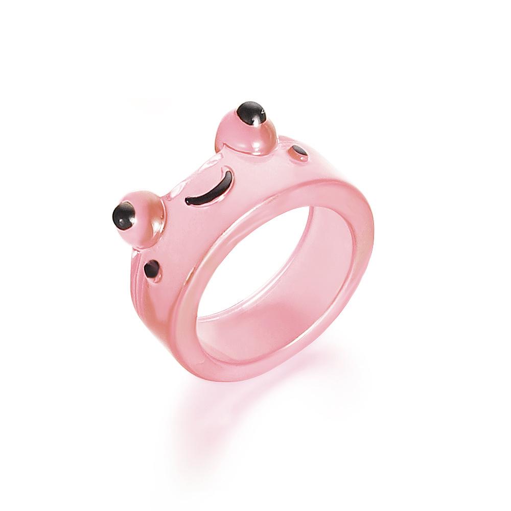 Anello in Resina a Forma di Rana Cartone Animato Bizzarro: Stile Carino e alla Moda per l'Indice o il Dito dell'Articolazione