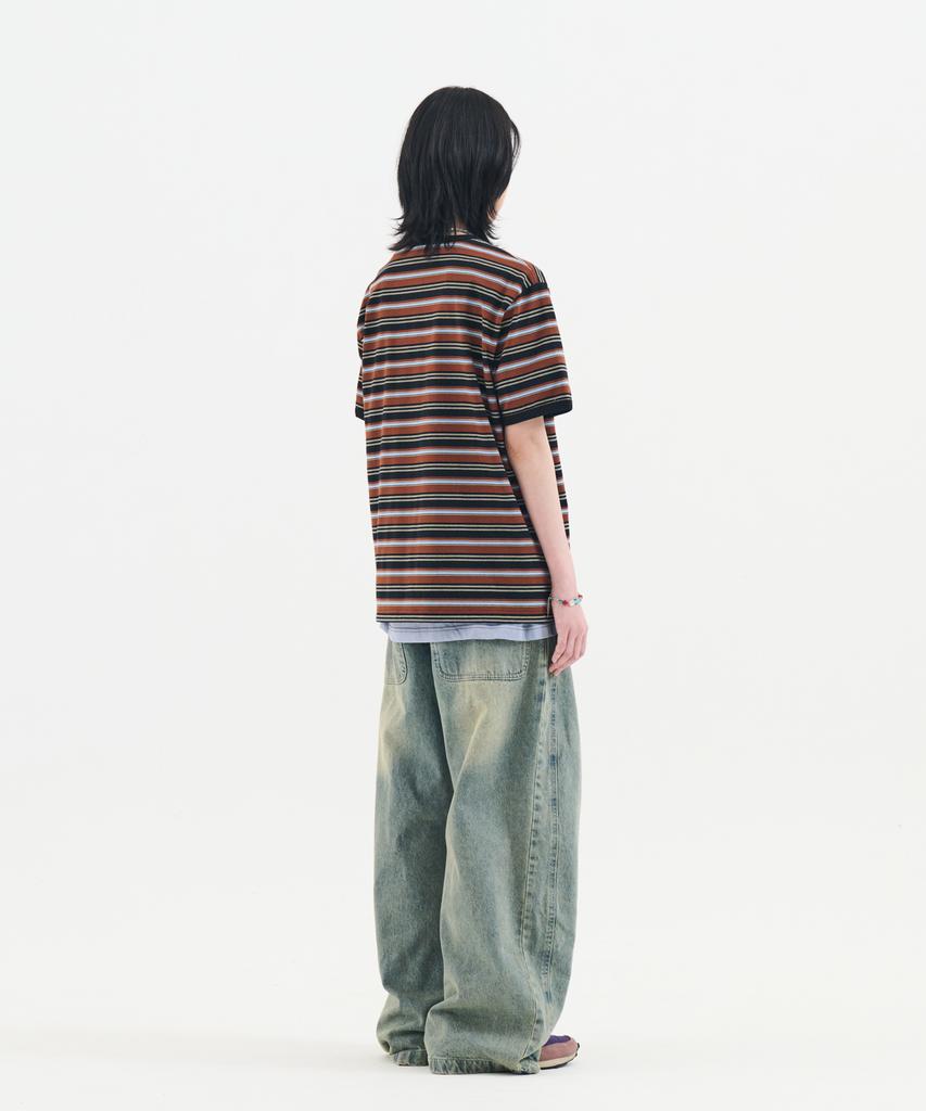 Nontai Multi Stripe Ringer Tee (Black)