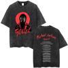 T-shirt Merch Michael Jackson Thriller Vintage Lavata Uomo Donna Moda Retro Gotico Rock T-shirt Punk Oversize da Uomo