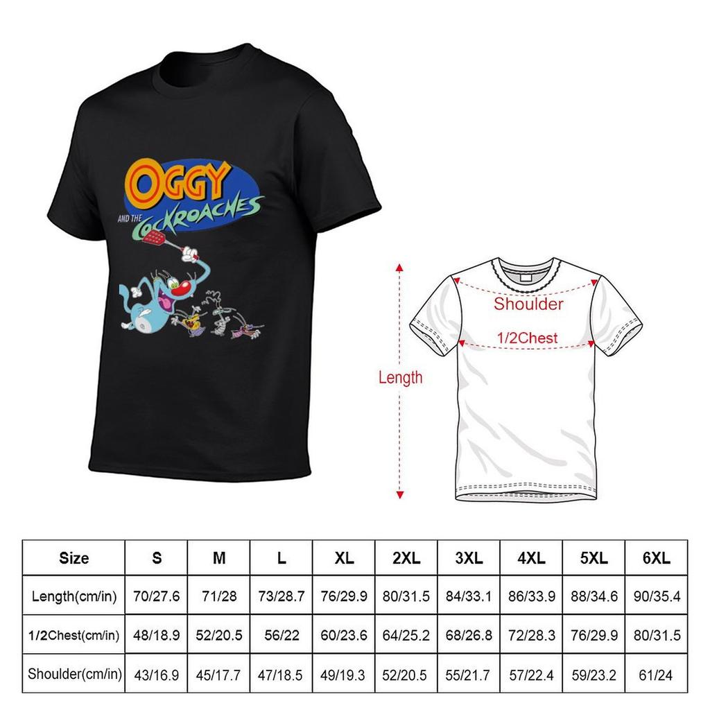 Oggy und die Kakerlaken (72) T-Shirt Mann T-Shirt Ästhetische Kleidung T-Shirts für Männer Grafik