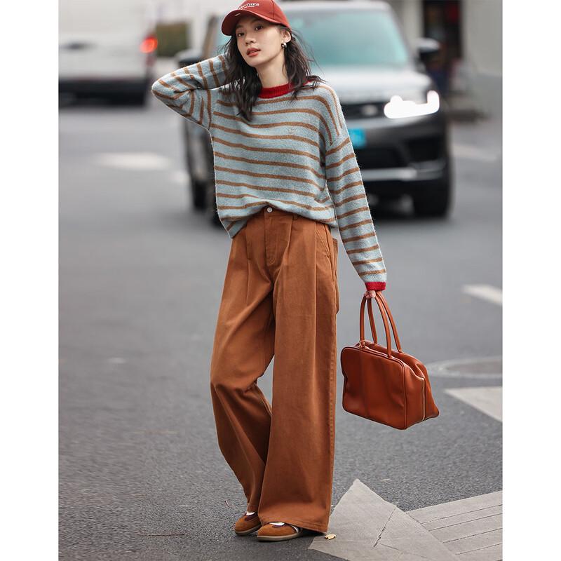 Demana Women s Contrast Stripe Knit Sweater M