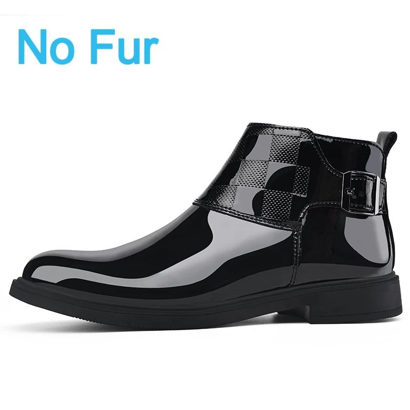 Fashion Fashion Style Chelsea Men's Boots Leather Pointed Toe Thick Soled Business High Quality Leather Shoes Outdoor Comfy Ankle Boot