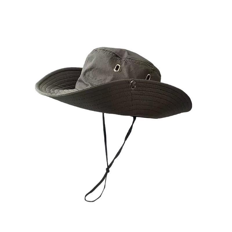 Spring and Summer New Men's Cm Sun Hat Bucket Hat Outdoor Sun Protection Hat Breathable Big Eaves Hat Climbing Hat Fishing