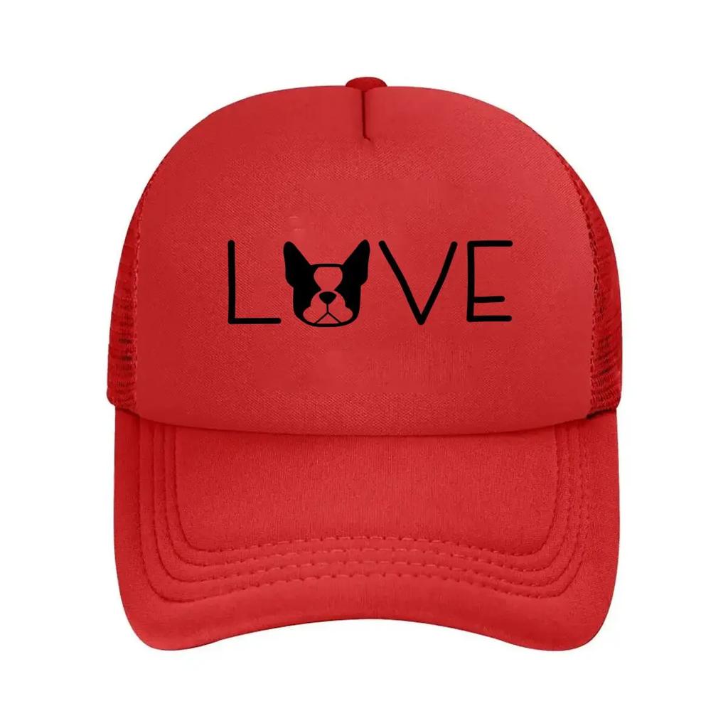 Love Dog Pet Inspired Cute Canine Word Art Design Mesh Baseball Cap