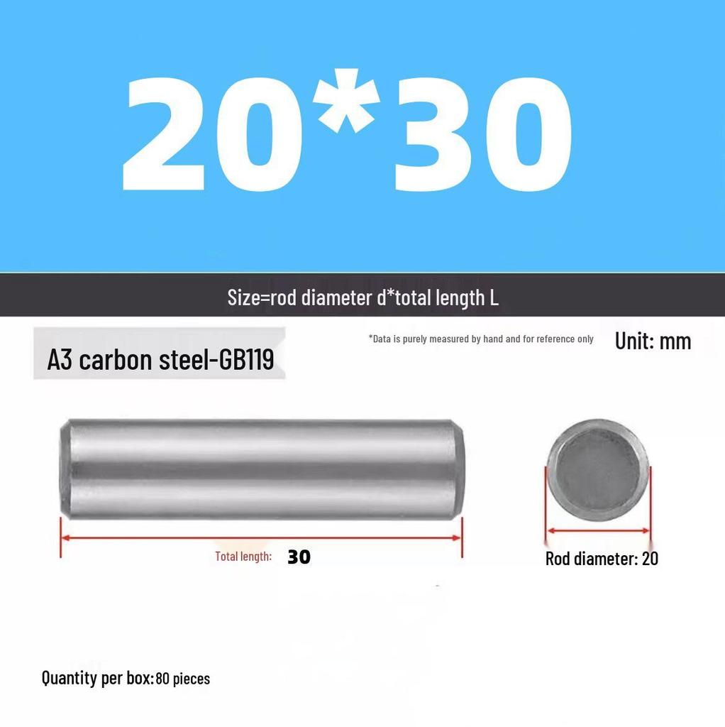 Cylindrical Dowel Pin, GB119, A3, Natural, M16-M20 Specifications Complete