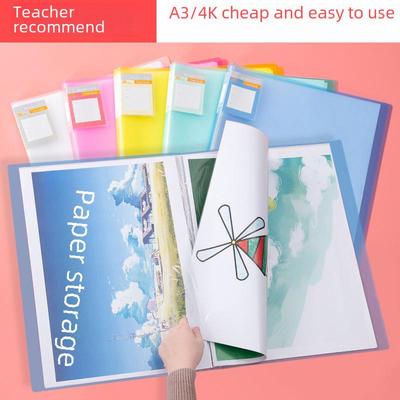 A3 Parlak Kalın Veri Kitabı: Çizimler ve Posterler İçin 8 Adet Şeffaf Ekleme Albümü.