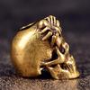 Brass Paracord Charm Spider Skull Design Durable Keychain For Outdoor Fashion Accessory