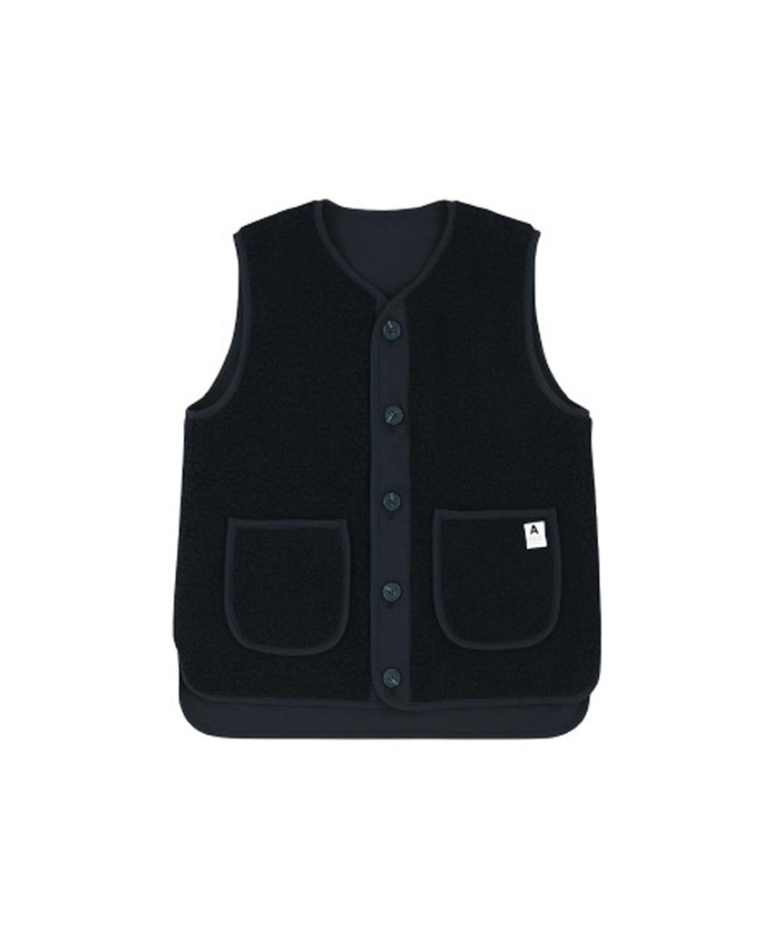Aven Wool Shearing Reversible Vest Navy