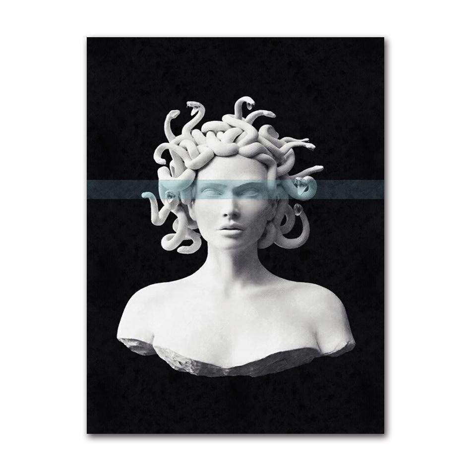 Poster Artistico Medusa di Smeraldo Creature Mitologiche Stampe per Pareti Pittura su Tela Mitologia Greca Moderna per Galleria Decorazioni per la Casa
