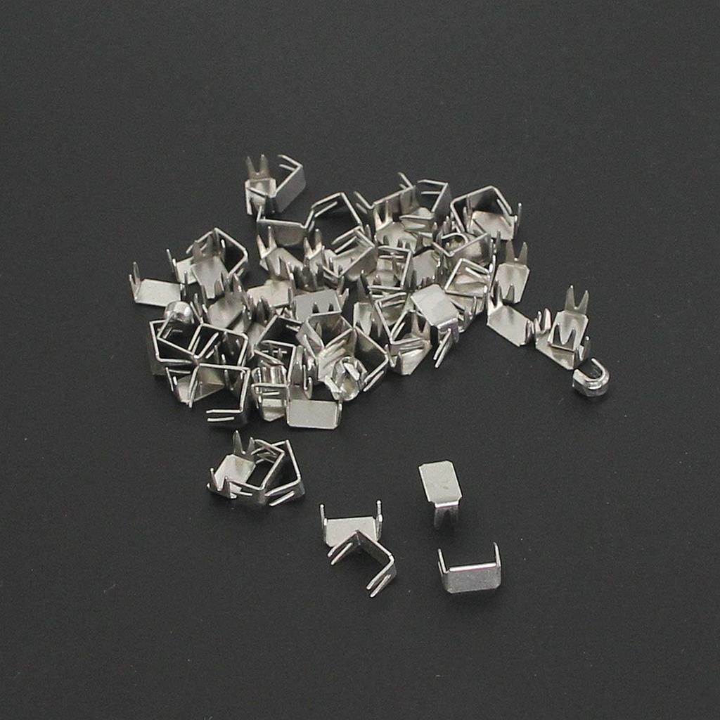 #5 300 pcs Silver Zipper Bottom Stops and Top Stops for Zipper Repair (Silver) Leekayer