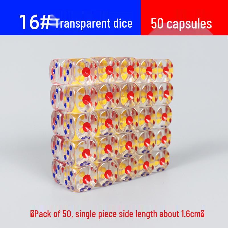 30mm Large Transparent Crystal Dice with Colored Pips for KTV, Bar, or Mahjong