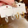 Geometric Brushed Round Earrings: Cool, Versatile Style for Women
