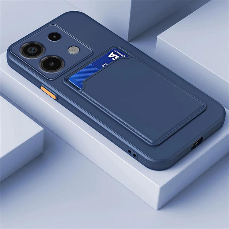 

Ударостійкий м’який чохол із гніздом для карт TPU для телефону Xiaomi 14T 13T Poco X6 Pro X5 Redmi 14C Note 14 Pro 13 12 Захист об’єктива Однотонна матова тонка кришка Xiaomi 14T Pro темно-синього кольору