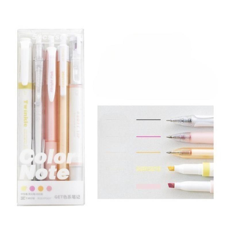5 pièces/ensemble Ins simplicité Gel stylo coréen couleur unie 0.5MM noir mignon stylos belle papeterie stylos école étudiant/fournitures de bureau