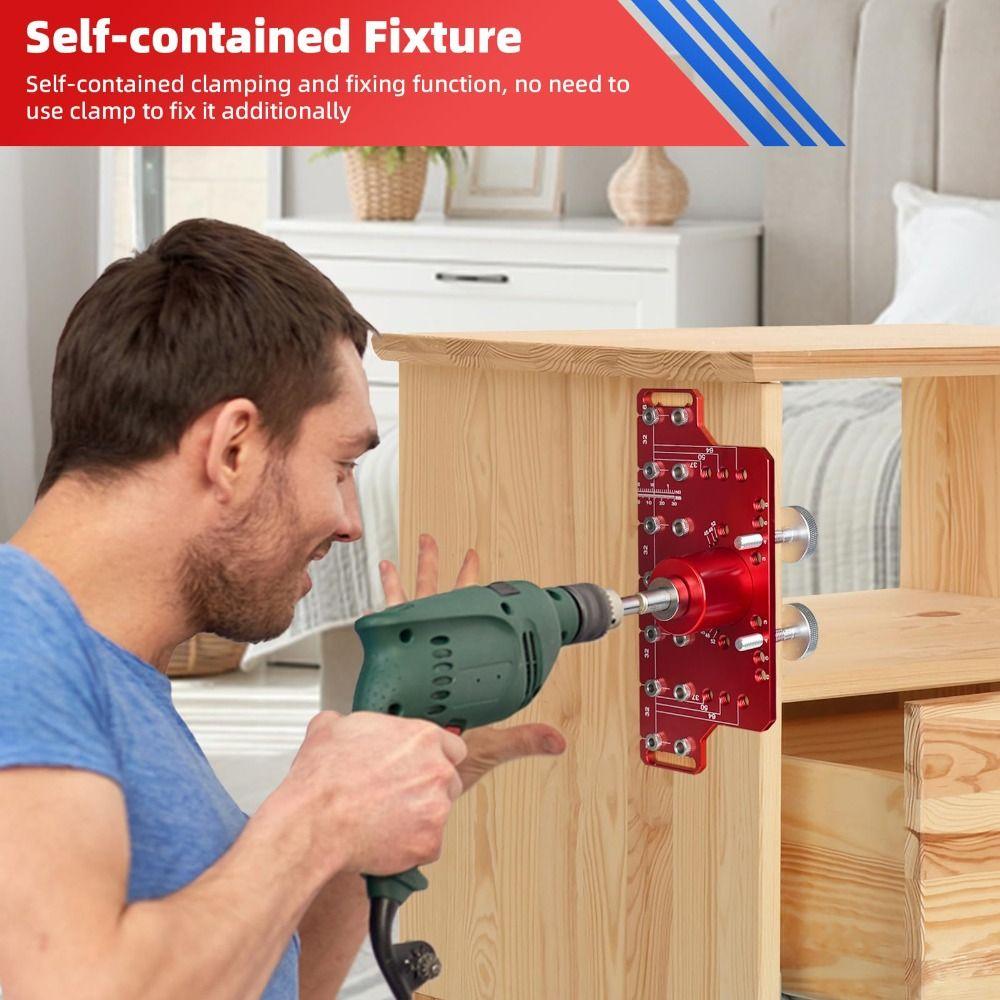 Accurate Positioning Drilling Guide Template Adjustable Drilling Depth Shelf Pin Jig  Furniture