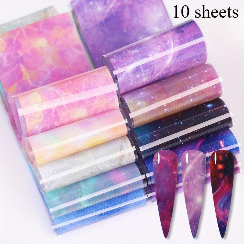 3D Night Sky Galaxy 1.57*7.87inch Nail Art Sticker Ultra-thin Self-Adhesive Slider Summer Nail Art Decoration Manicure Accesorie