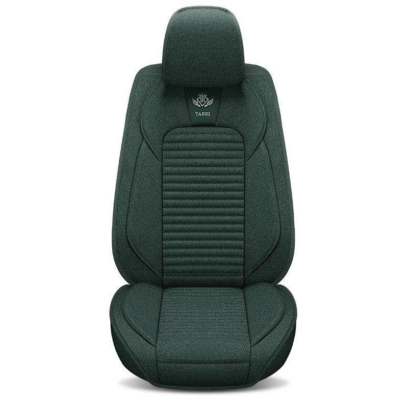 Universal Breathable Linen Seat Cover Set for Five-Seater Cars - Durable and Fully Enclosed