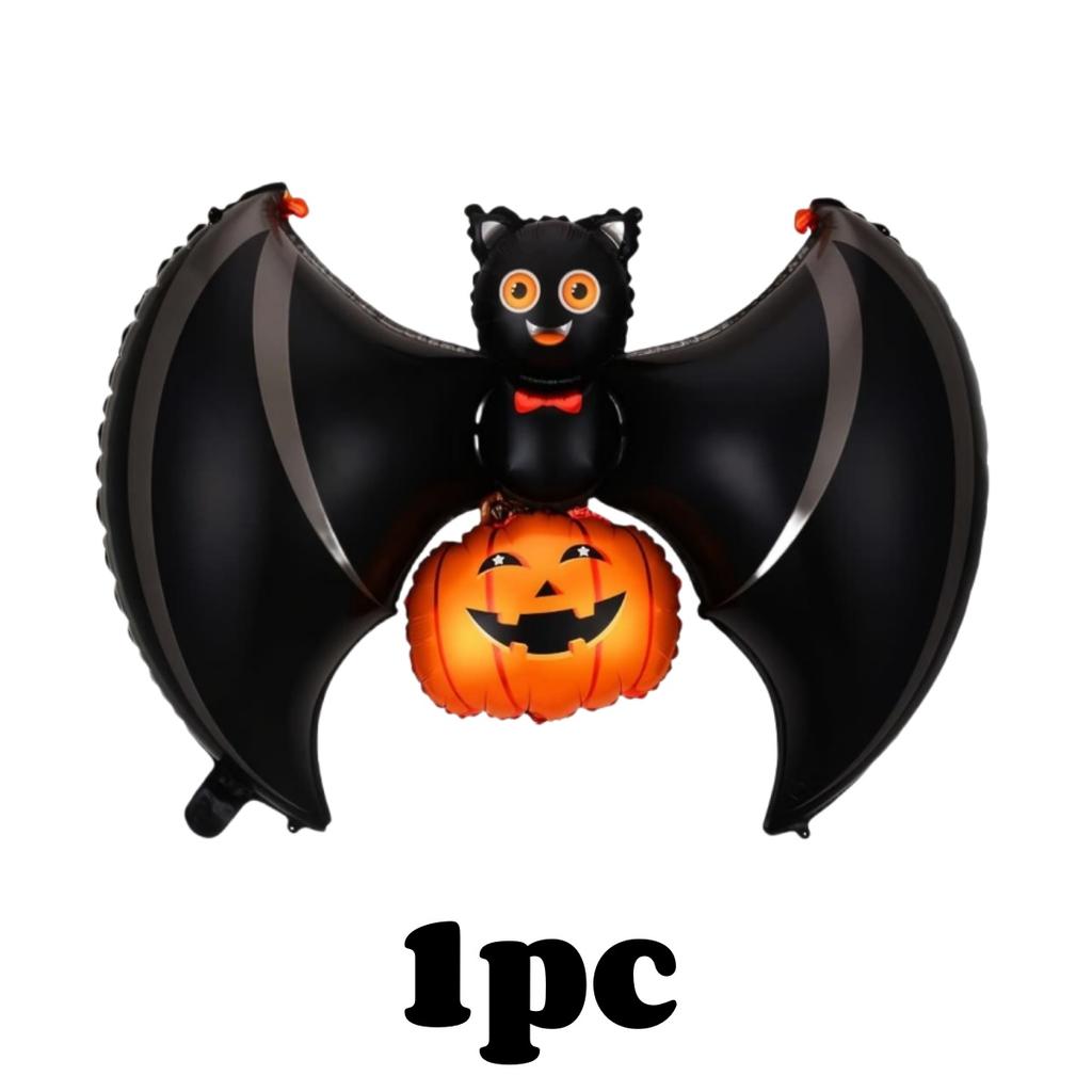 20pcs Halloween Bat Pumpkin Decoration Balloon Photo Prop For New Year Birthday Party Horror Scene Decor Spooky Festive Gift