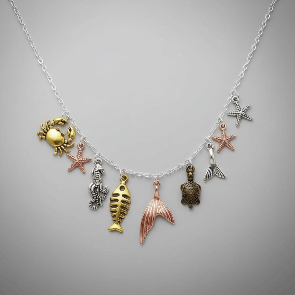 Metal Scallop Ocean Life Pendants for DIY Golden Fish DIY Jewelry Accessories  Earrings