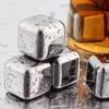 5Pcs/lot Stainless Steel Whiskey Stones Ice Cubes Soapstone Glacier Cooler Stone.