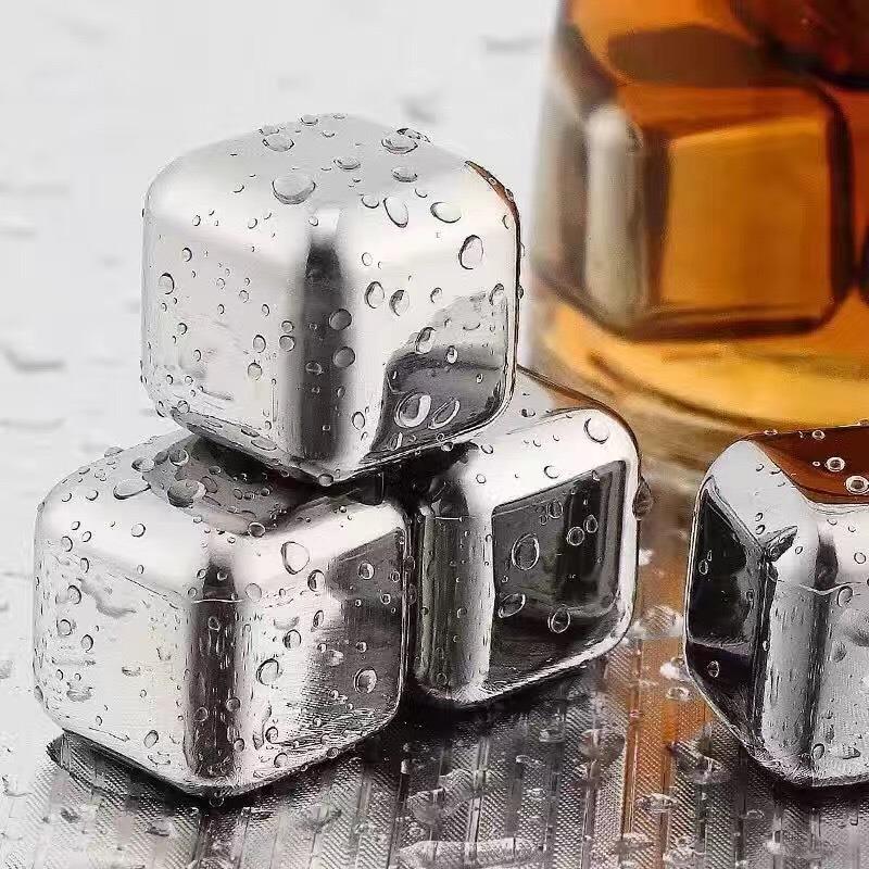 5Pcs/lot Stainless Steel Whiskey Stones Ice Cubes Soapstone Glacier Cooler Stone.