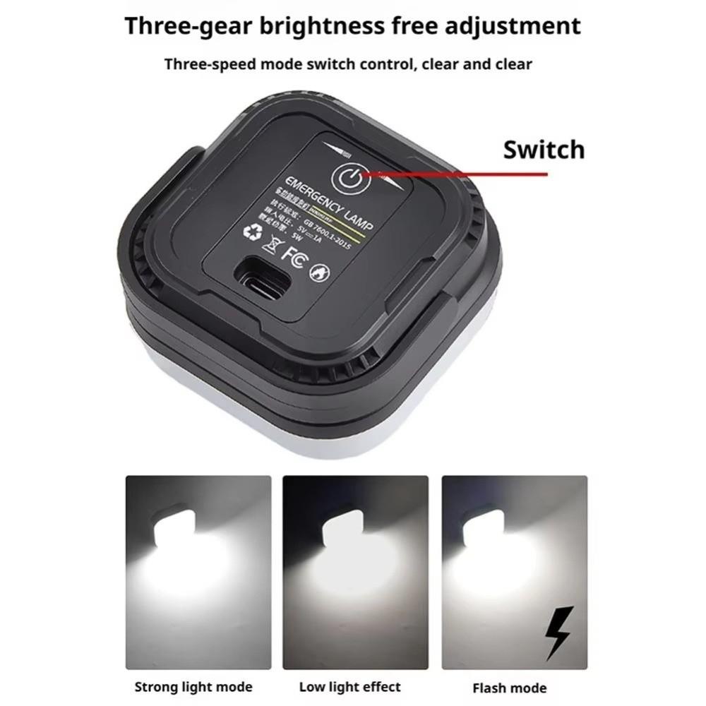 Mini Camping Lantern Adjustable Brightness Waterproof Tent Lamp Three Settings USB Rechargeable Emergency Lighting Lamp Outdoor