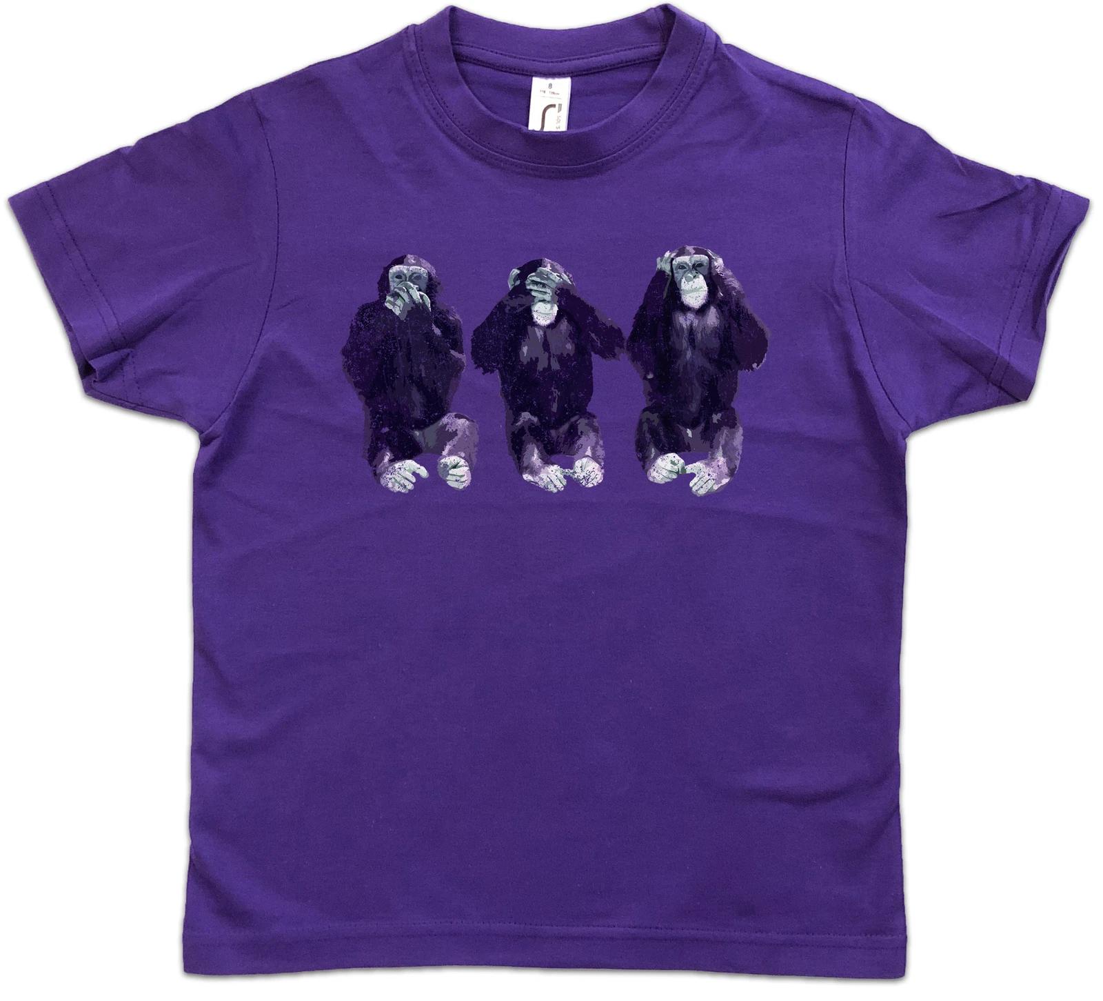 

SEE NO HEAR NO SPEAK NO APES Kids Boys T-Shirt Mafia Gorilla Police Society 130