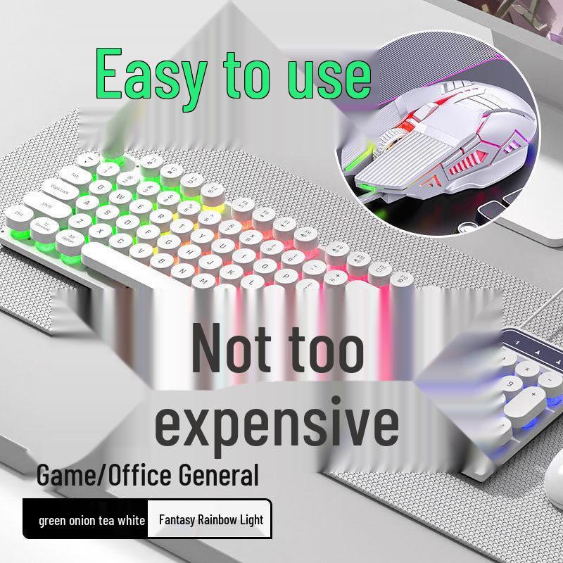 USB Wired Gaming Keyboard & Mouse Set - Mechanical Feel, Universal for Desktop & Laptop