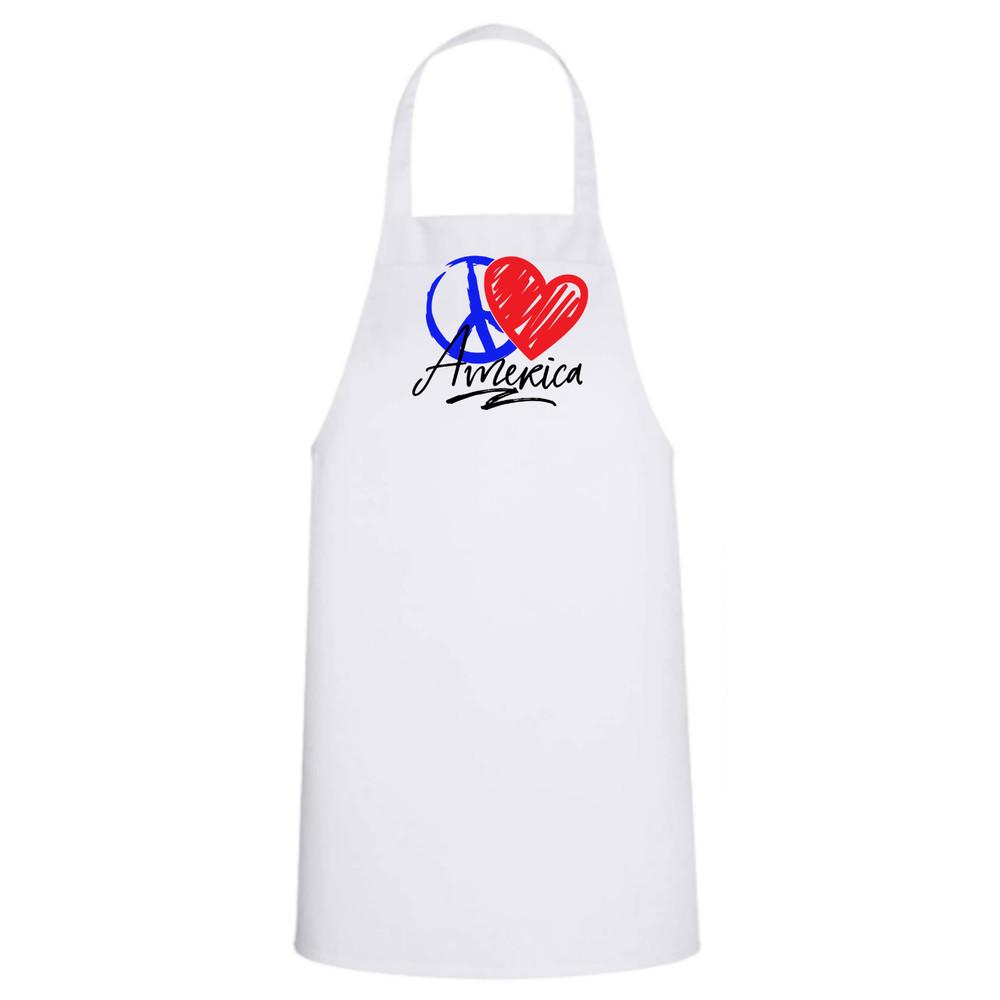 Peace, Love, America - BBQ Apron Unisex T-Shirt XXXXL