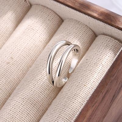 New In 925 Silver Geometry Simple Adjustable Rings For Women Luxury Jewelry Accessories Jewellery Moneys 925