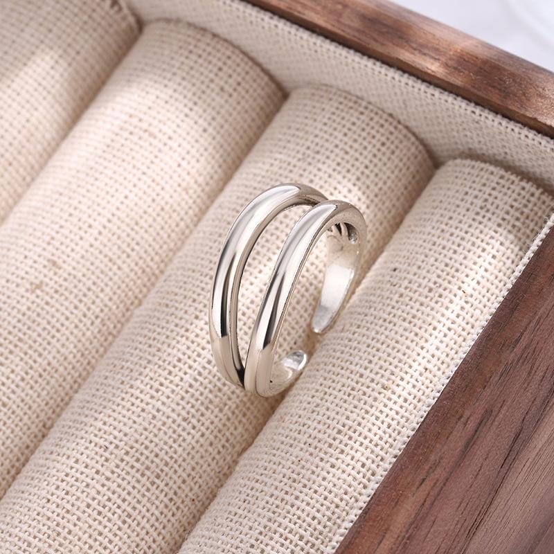 925 Silver Geometry Simple Engagement Rings For Women Couple Elegant Luxury Jewelry Ladies Accessories Jewellery