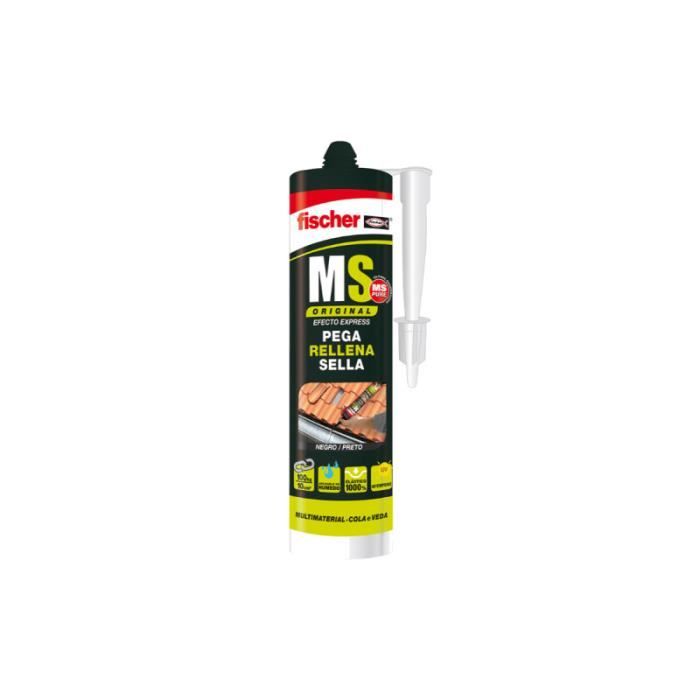 Mastic D'étanchéité - FISCHER - 290 Ml - Noir - Durcissement Rapide - Résistance UV