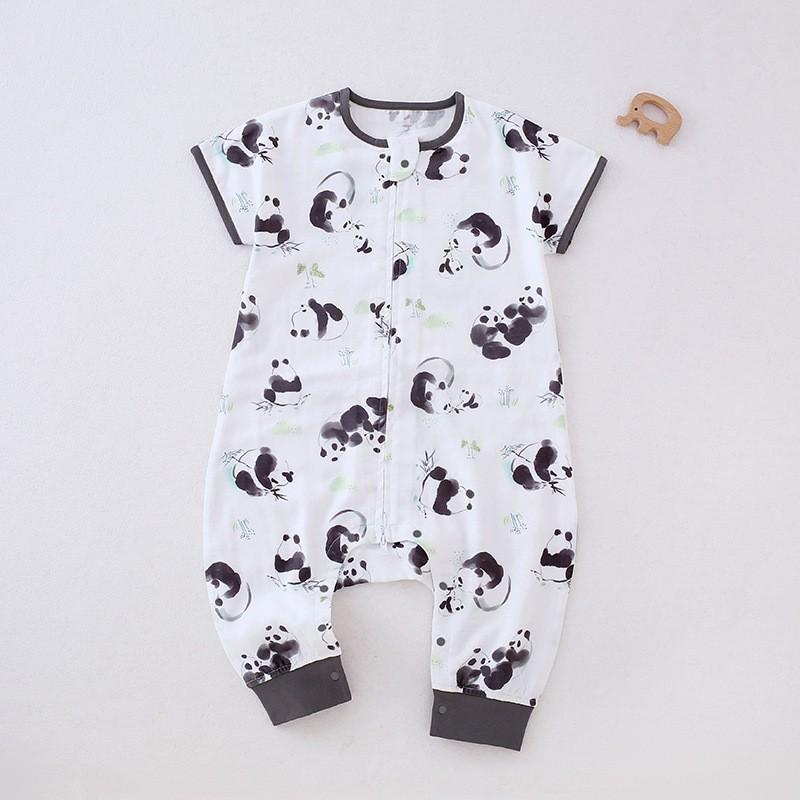 Baby Sleep Sack Short Sleeve Bamboo Cotton Wearable Blanket Split Legs Infants Toddlers
