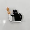 Acrylic Cat Whiskers Collection Ornaments Magnetic Cartoon Cat Hair Storage Memorial Box Black Cat Pushing Vase Decor