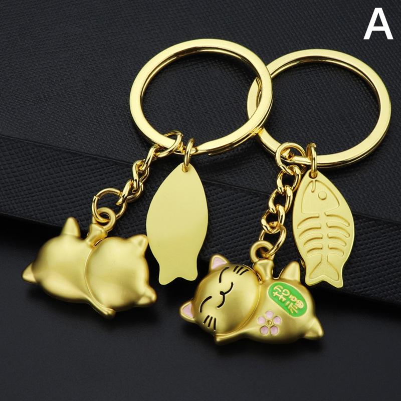 

Lovely Lucky Cat Keychain Accessories Car Ornament Car Pendant Car Accessories Lucky Key Rings as the picture