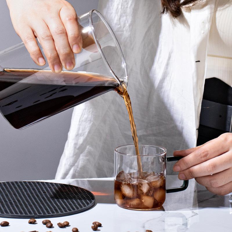 Kaffeekanne aus Glas für Eistropfen, Kanne zum Teilen der Eistropfenextraktion, Teekanne für Kaltextraktion im neuen chinesischen Stil, Kaffeeutensilien