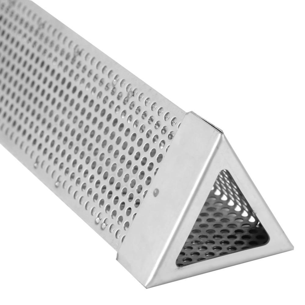 Stainless Steel BBQ Smoker Tube 12 Inch Smoker Tube BBQ Cooking Smoke Box Backyard Grill Triangle
