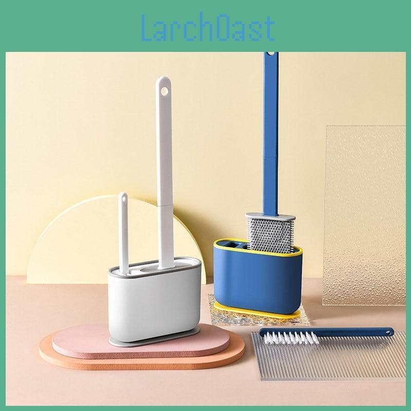 In 2 Wikhostar 1 Toilet Brush Water Leak Proof With Base Silicone Toilet Brush Holder Toilet Cleaning Brush Bathroom Accessories