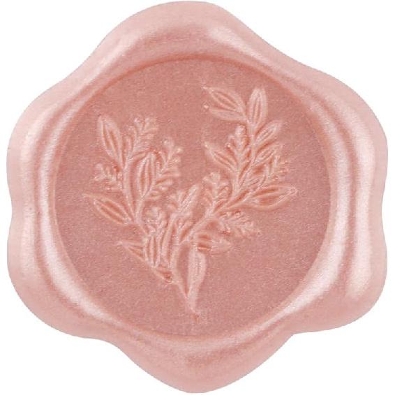 100Pcs Eucalyptus Wax Seal Stickers,Pink Self Adhesive Botanical Envelope Seal Stickers,Great for Gift Wrapping,Wedding Invitation,Greeting