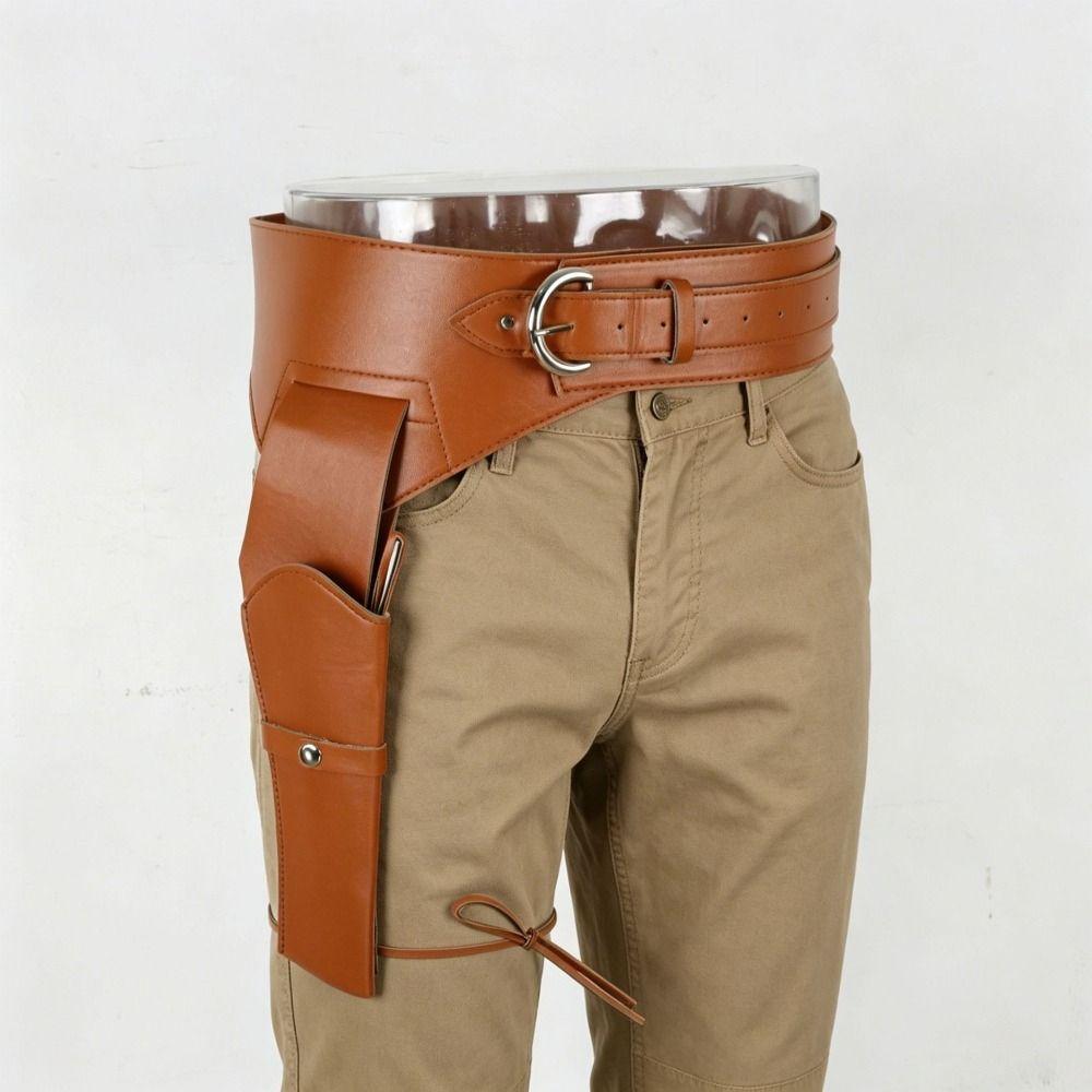 PU Leather Waist Strap Belt Pin-Buckle Adjustable Leg Pouch Leg Hanging Pouch Medieval Costume