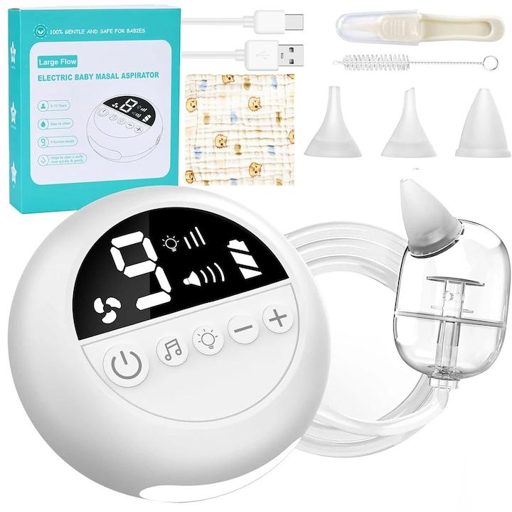 Electric nasal suction device for babies, baby nasal suction device for cleaning nasal mucus and excrement