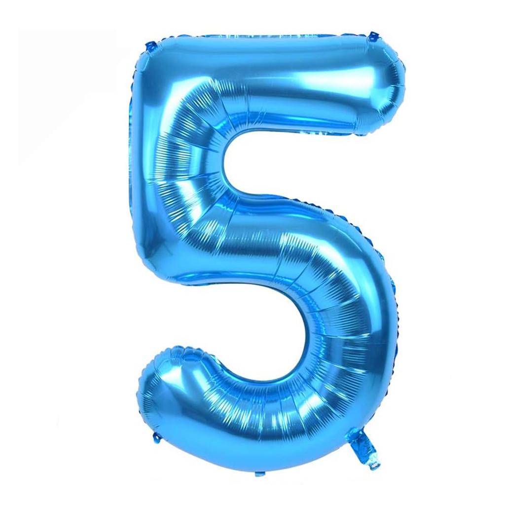 40 Inch Giant Blue Digital Balloons 0-9, Anniversary Party Decoration Supplies, Birthday Balloons