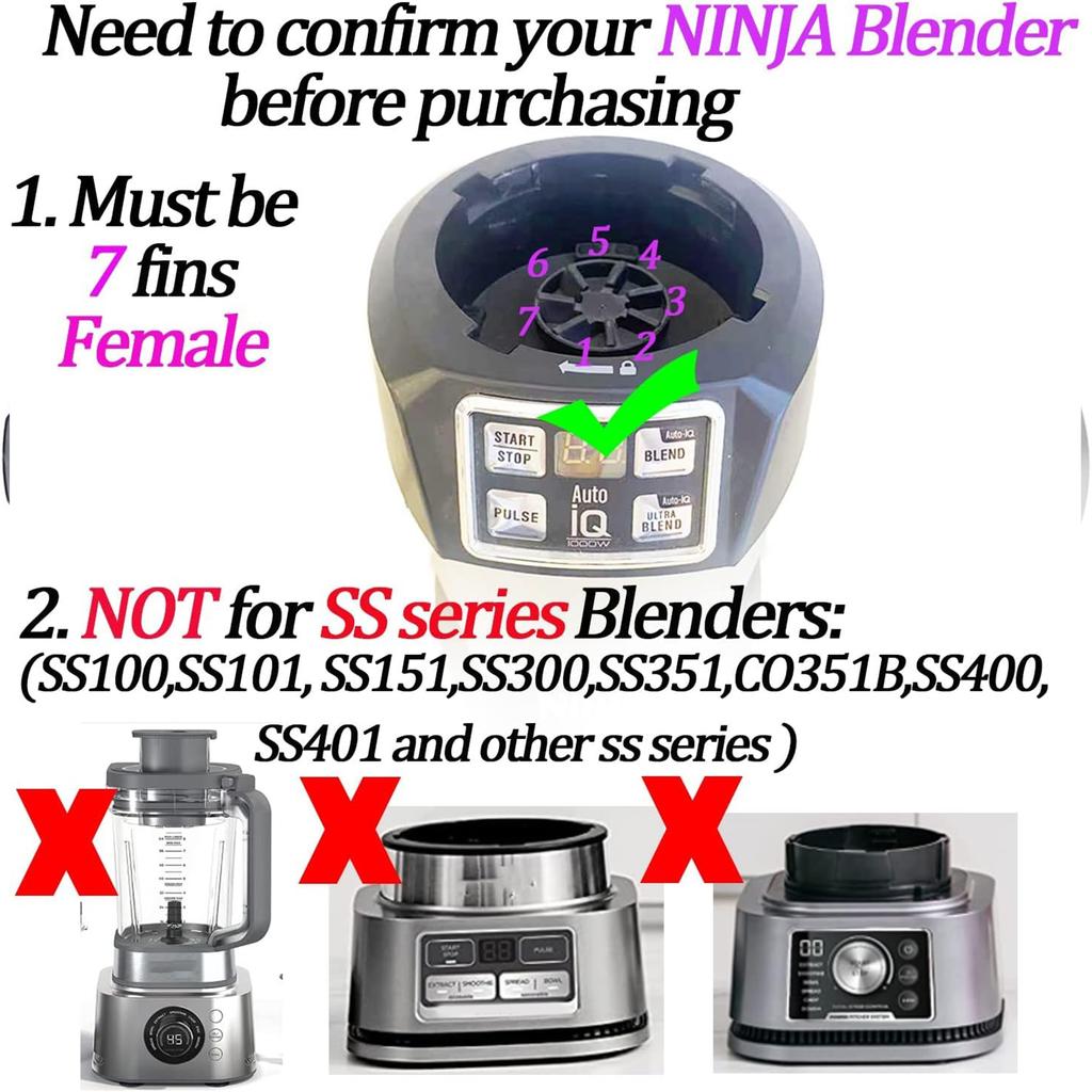 24oz Blender Cups and 7 Fins Blade for Ninja Nutri Replacement Cups with Sip and Seal Lids Perfect Fit for BL480
