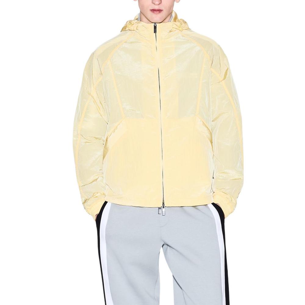 Armani Exchange Nylon Hooded Zip-Up Jacket Men jackets Yellow XM000397-AF13174-U2124