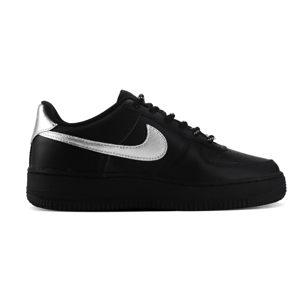Nike Air Force 1 Abrasion Resistant Low top Skateboard Shoes Unisex Black Silver CW2288-001(Team119-)