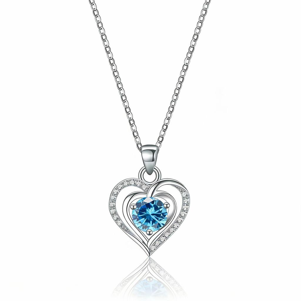 Ocean Heart Necklace: Women's Titanium Steel Valentine's Day Gift - High-End Non-Fading Heart-Shaped Light Luxury Pendant