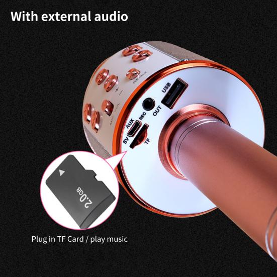 Drahtloses Mikrofon Hohe Geräuschunterdrückung Sprachwiedergabe Intelligente Steuerung LED-Lichter Bluetooth-kompatibel Karaoke