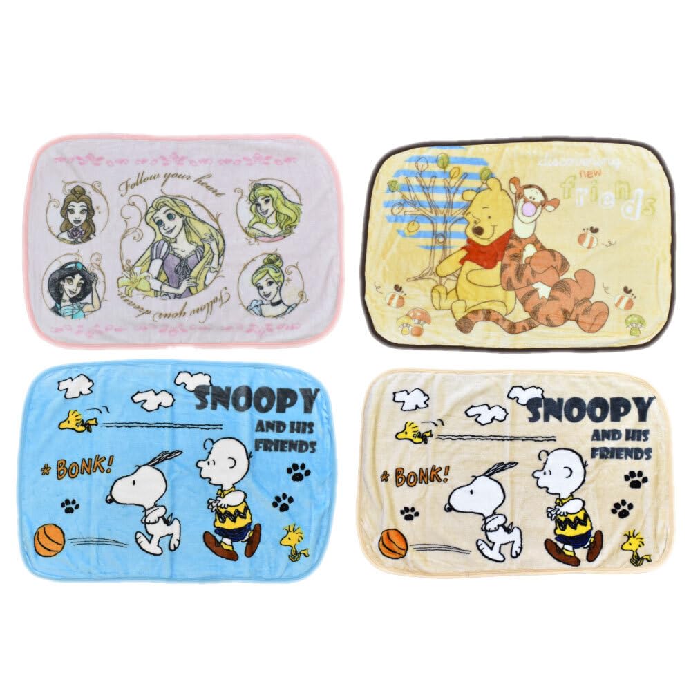Sleep Room Lap Blanket with Characters and Winnie the Perfect Gift for 70x100cm Snoopy Blanket/Half Snoopy, Princess, Pooh. Cute, Portable, Compact,