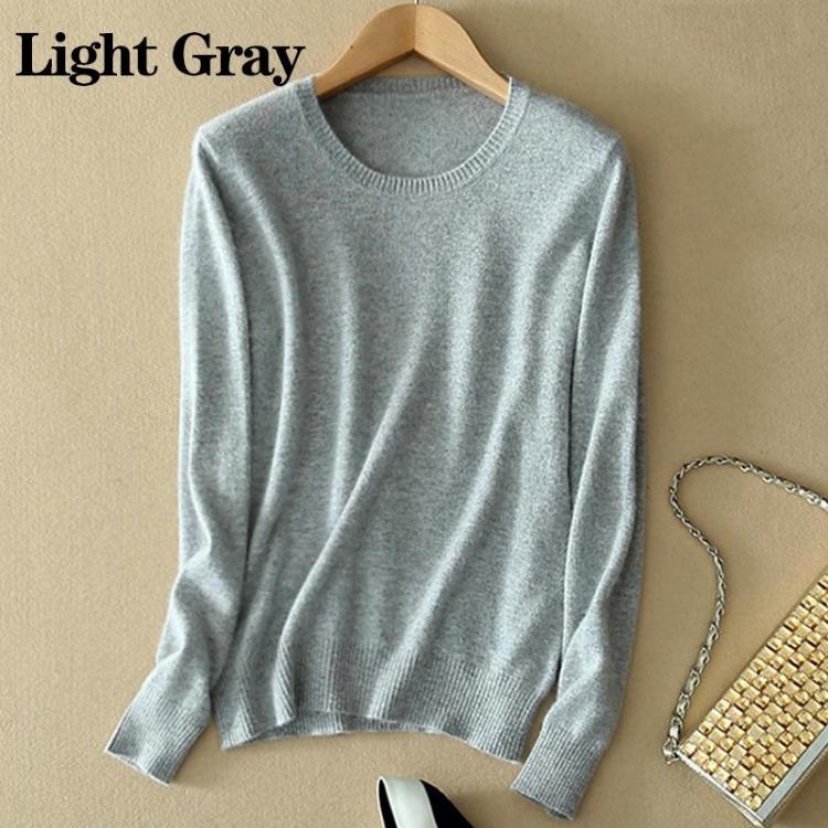 

Cozy Cashmere Fuzzy Pullover Sweater Crew Fit Women Slim Knitted Neck Wool Black Red 3XL світло-сірий колір