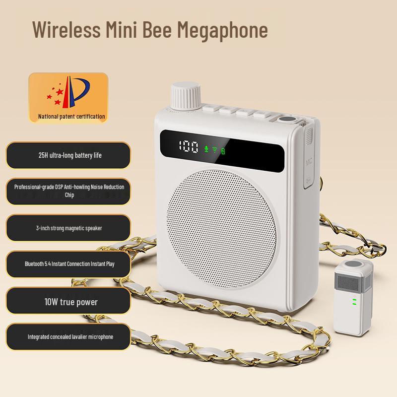 Compact Wireless Lavalier Mic & Speaker for Teachers and Tour Guides - High Volume Outdoor Use